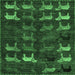 Square Abstract Emerald Green Modern Rug, abs5338emgrn