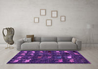 Machine Washable Abstract Purple Modern Rug, wshabs5338pur