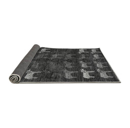 Sideview of Abstract Gray Modern Rug, abs5338gry