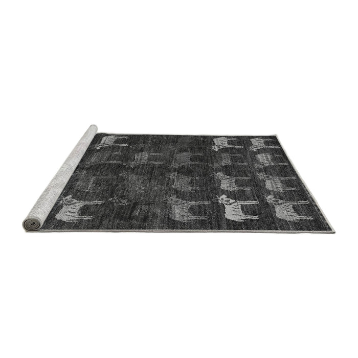 Sideview of Machine Washable Abstract Gray Modern Rug, wshabs5338gry