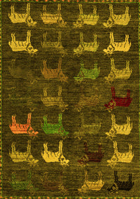 Abstract Yellow Modern Rug, abs5338yw