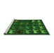 Sideview of Machine Washable Abstract Green Modern Area Rugs, wshabs5338grn