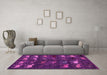 Machine Washable Abstract Pink Modern Rug in a Living Room, wshabs5338pnk