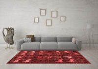 Machine Washable Abstract Red Modern Rug, wshabs5338red