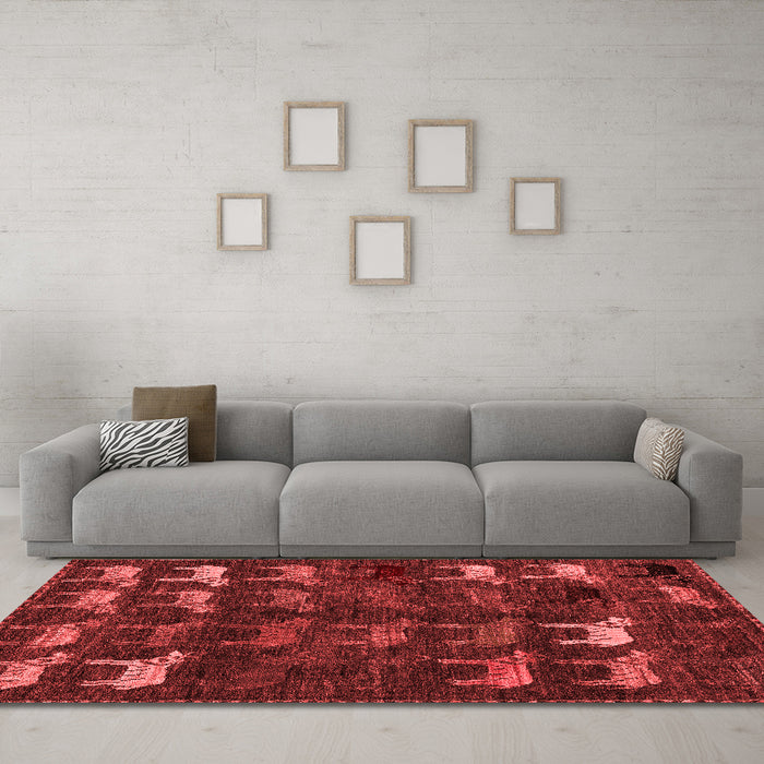 Modern Red Washable Rugs