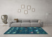 Machine Washable Abstract Light Blue Modern Rug in a Living Room, wshabs5338lblu