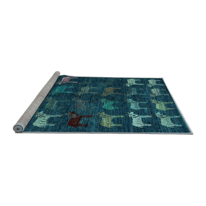 Sideview of Machine Washable Abstract Light Blue Modern Rug, wshabs5338lblu