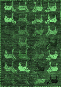 Abstract Emerald Green Modern Rug, abs5338emgrn