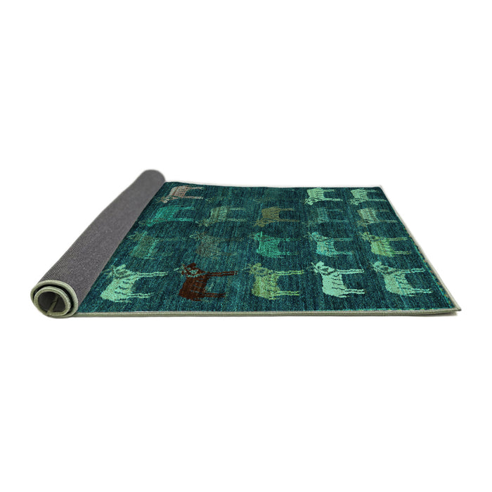 Sideview of Abstract Turquoise Modern Rug, abs5338turq