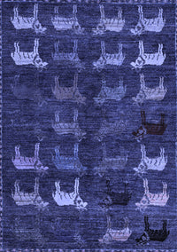 Abstract Blue Modern Rug, abs5338blu