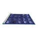 Sideview of Machine Washable Abstract Blue Modern Rug, wshabs5338blu