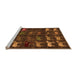 Sideview of Machine Washable Abstract Orange Modern Area Rugs, wshabs5338org