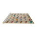 Sideview of Machine Washable Abstract Dark Almond Brown Rug, wshabs5339