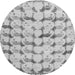 Round Abstract Gray Modern Rug, abs5339gry