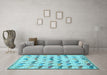 Machine Washable Abstract Light Blue Modern Rug in a Living Room, wshabs5339lblu