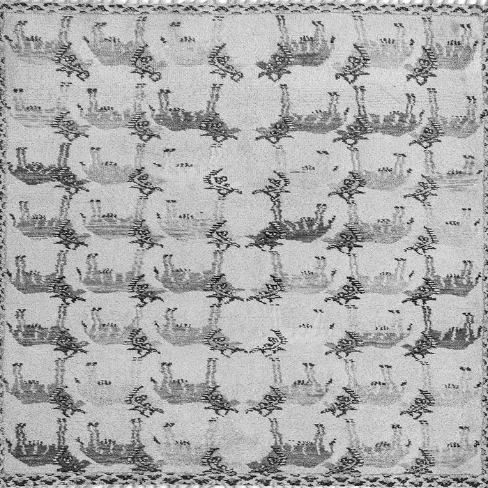 Square Abstract Gray Modern Rug, abs5339gry