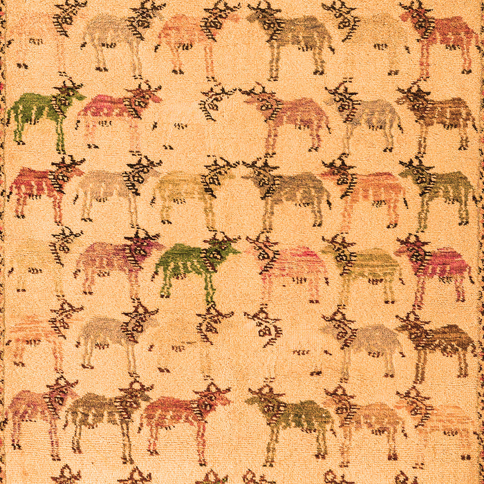 Machine Washable Abstract Orange Modern Area Rugs, wshabs5339org