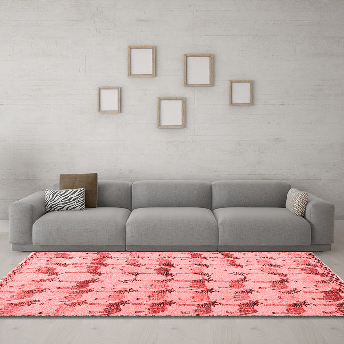 Modern Red Washable Rugs