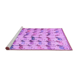 Sideview of Machine Washable Abstract Purple Modern Area Rugs, wshabs5339pur