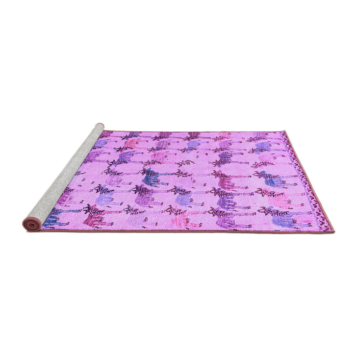 Sideview of Machine Washable Abstract Purple Modern Area Rugs, wshabs5339pur