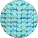 Round Machine Washable Abstract Light Blue Modern Rug, wshabs5339lblu