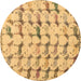 Round Abstract Brown Modern Rug, abs5339brn