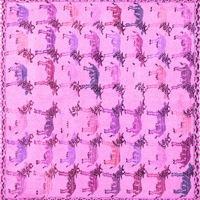 Square Abstract Pink Modern Rug, abs5339pnk