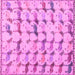 Square Abstract Pink Modern Rug, abs5339pnk