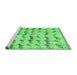 Sideview of Machine Washable Abstract Emerald Green Modern Area Rugs, wshabs5339emgrn