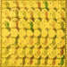 Square Abstract Yellow Modern Rug, abs5339yw