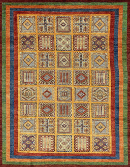 Abstract Saffron Red Modern Rug, abs533