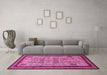 Machine Washable Abstract Pink Modern Rug in a Living Room, wshabs533pnk