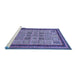 Sideview of Machine Washable Abstract Blue Modern Rug, wshabs533blu