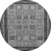 Round Abstract Gray Modern Rug, abs533gry