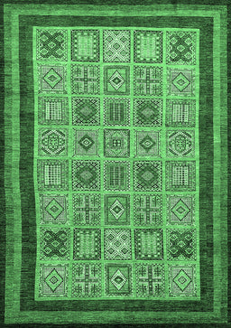 Abstract Emerald Green Modern Rug, abs533emgrn