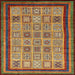 Square Abstract Saffron Red Modern Rug, abs533