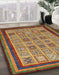 Machine Washable Abstract Saffron Red Rug in a Family Room, wshabs533