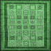 Square Abstract Emerald Green Modern Rug, abs533emgrn