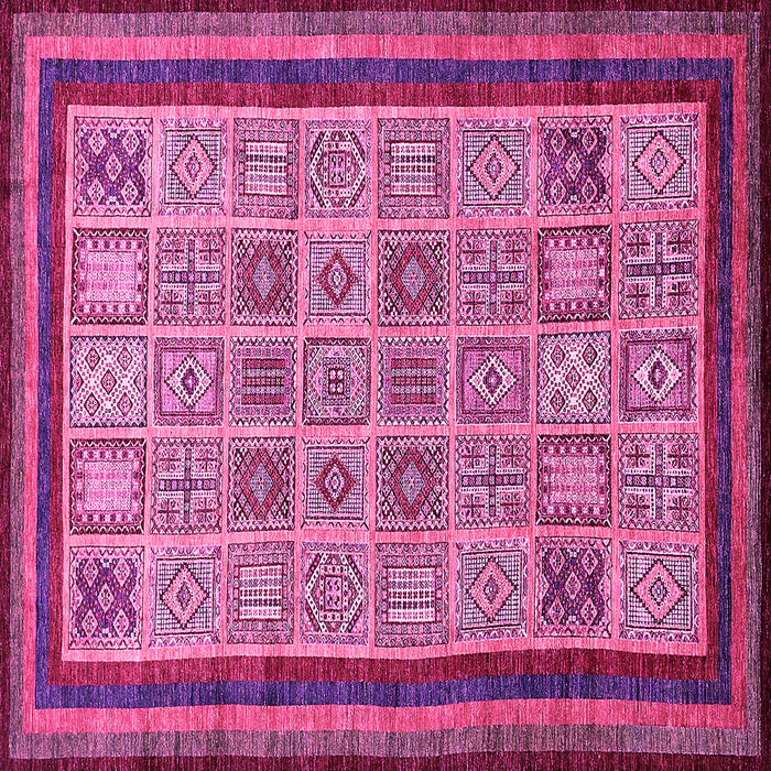 Square Abstract Pink Modern Rug, abs533pnk