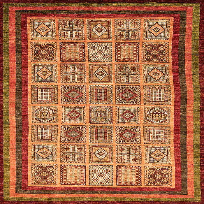 Square Abstract Orange Modern Rug, abs533org