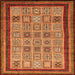 Square Abstract Orange Modern Rug, abs533org