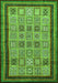 Machine Washable Abstract Green Modern Area Rugs, wshabs533grn