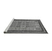 Sideview of Machine Washable Abstract Gray Modern Rug, wshabs533gry