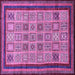 Square Machine Washable Abstract Purple Modern Area Rugs, wshabs533pur