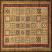 Square Abstract Brown Modern Rug, abs533brn