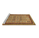 Sideview of Machine Washable Abstract Brown Modern Rug, wshabs533brn