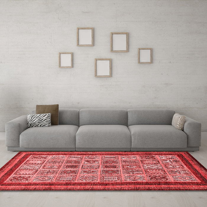 Modern Red Washable Rugs