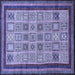 Square Machine Washable Abstract Blue Modern Rug, wshabs533blu