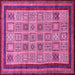 Square Machine Washable Abstract Pink Modern Rug, wshabs533pnk