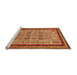 Sideview of Machine Washable Abstract Orange Modern Area Rugs, wshabs533org